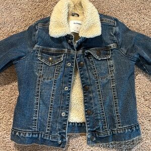 Old Navy Blue Jean Jacket with Cream Lining